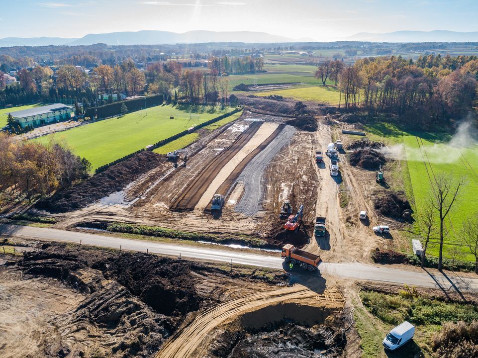 Budowa drogi ekspresowej S1 w woj. śląskim na odcinku Dankowice - Suchy Potok. Fot. GDDKiA