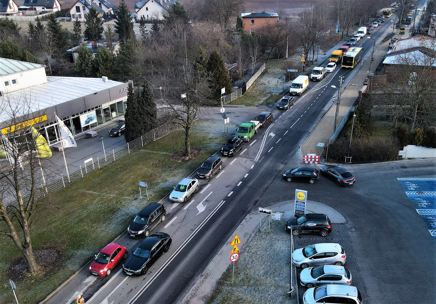 Tarnowskie Góry. Korek na ul. Gliwickiej. Fot. Jarosław Myśliwski