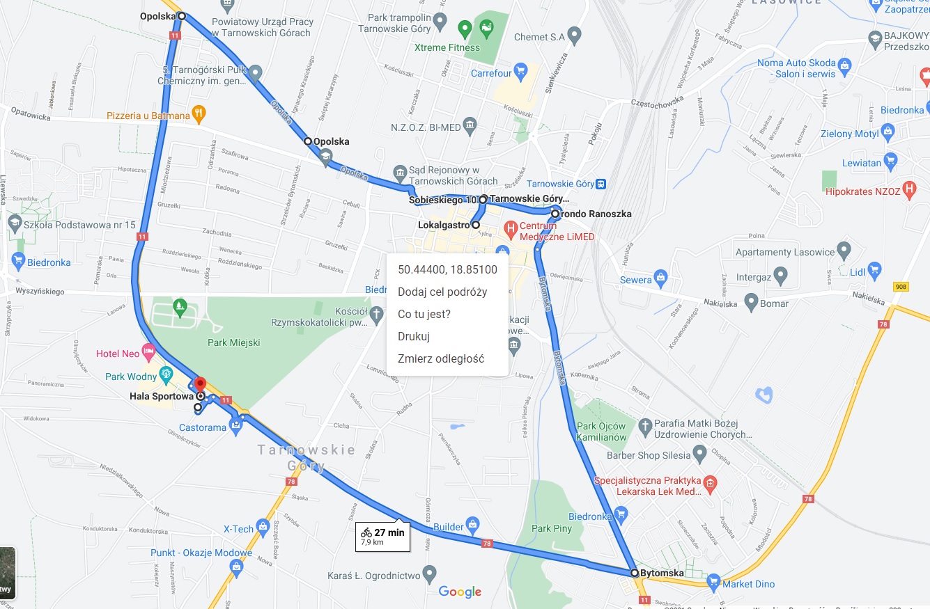 Trasa przejazdu pojazd&oacute;w militarnych.