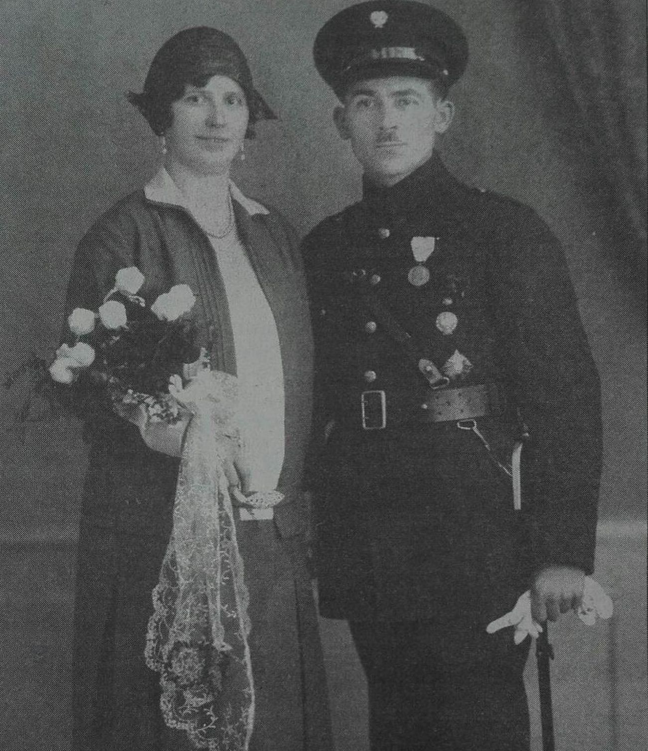 J&oacute;zef Urbańczyk z żoną Franciszką na zdjęciu ślubnym w 1929 r. Fot. Archiwum rodzinne Krystyny Zatoń