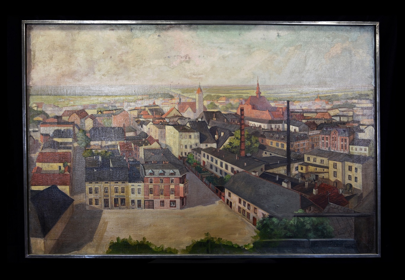 Józef Machwitz, Plac Gwarków (Pejzaż tarnogórskiej starówki), 1930 r. Ze zbiorów Muzeum Józef Machwitz, Plac Gwarków (Pejzaż tarnogórskiej starówki), 1930 r. Ze zbiorów Muzeum